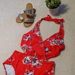 Red retro swimsuit